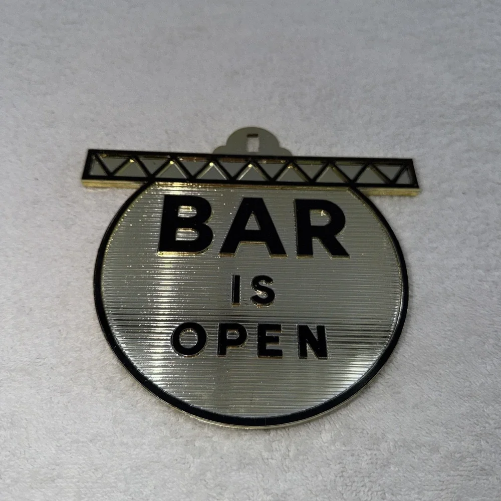 New Rare Vintage 1970's Bar Is Open/Closed Reversible Hanging Sign